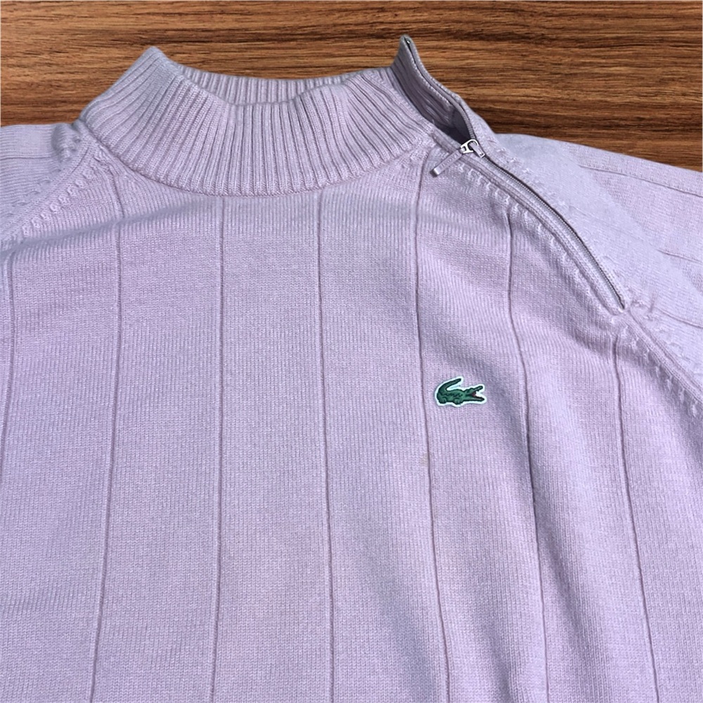 Lacoste Soft Pink Ribbed Pullover - Picture 4 of 7